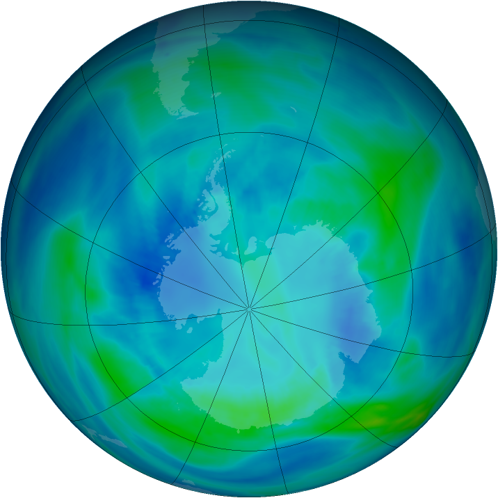 Antarctic ozone map for 10 April 2007